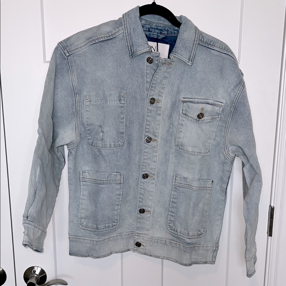 NWT LNDN Landon Denim Distressed Denim Jacket - Sun Wash
